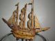 Holz Schiff Deko Schiff Segelschiff Kunsthandwerk Segeljacht Piraten Maritime Dekoration Bild 1