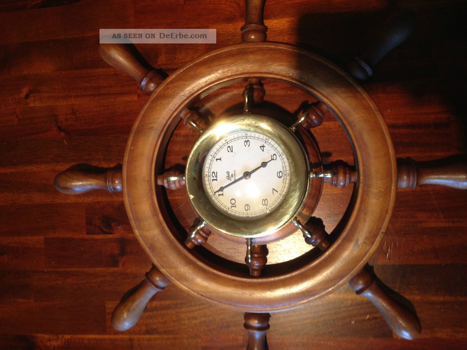 Schatz Glasenuhr,  Ships´ Clock 1881 Auf Steuerrad Technik & Instrumente Bild