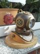 Kupfer Messing Taucherglocke - Mit Quartz Ship ' S Clock - Schiffs Uhr Auf Holzbrett Maritime Dekoration Bild 1