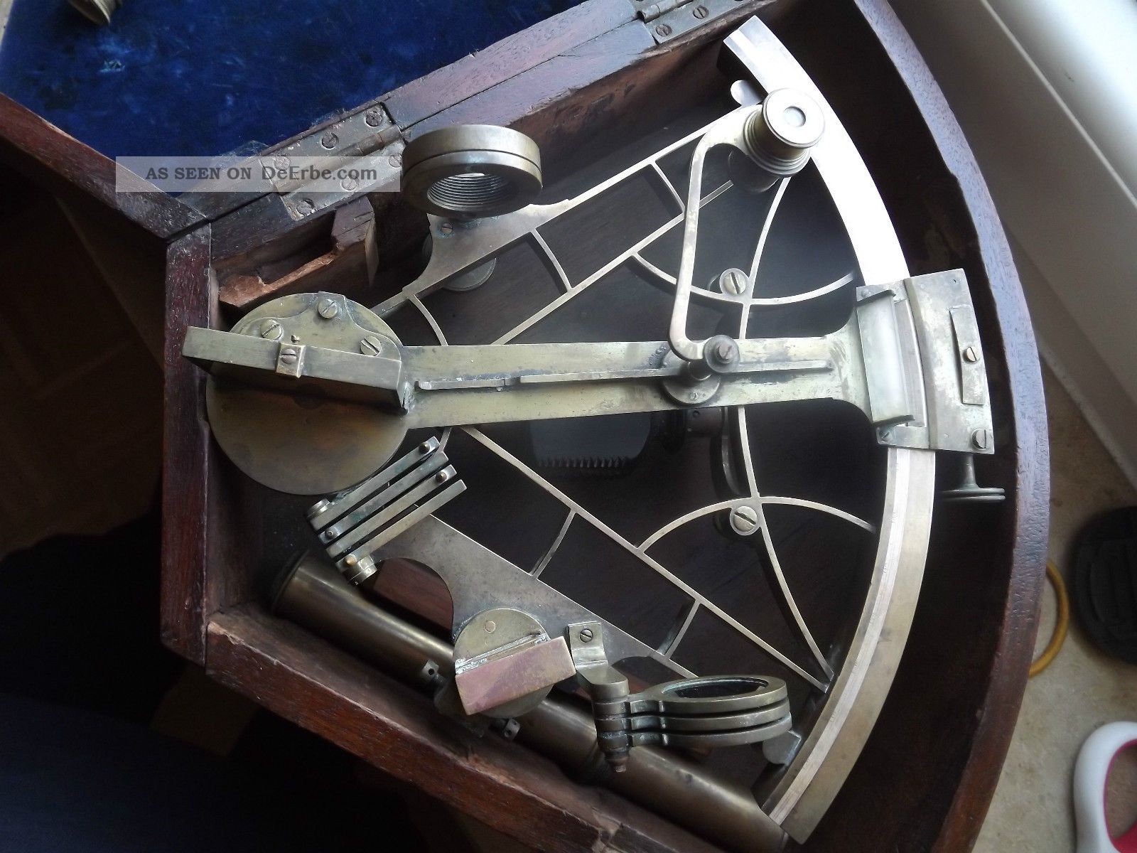 Marine Antiker Sextant Sewill Liverpool Im Kasten Technik & Instrumente Bild