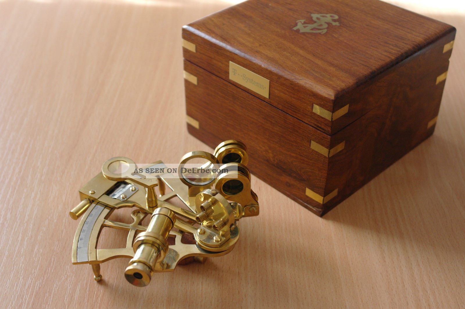 Sextant Nautic Marine Schifffahrt Maritim Messing Telekom T.  Systems Sammler Rar Technik & Instrumente Bild