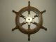 Steuerrad Schiffsteuerrad Edel Holz Messingnabe Boot Schiff 62 Cm Messingring Maritime Dekoration Bild 1