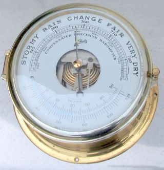 Compensated Precision Barometer Thermometer Von August Schatz Schiffsbarometer Bild