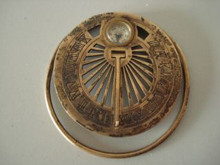 Brevete Sgdg Mappin Antike Kompass - Sonnenuhr Echt - Silber Mit 2xpunzen Um1900 Bild