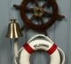 Holz Steuerrad 30cm,  Rettungsring 25cm R/w,  Glocke Ø10cm Für Die Maritime Deko Maritime Dekoration Bild 1