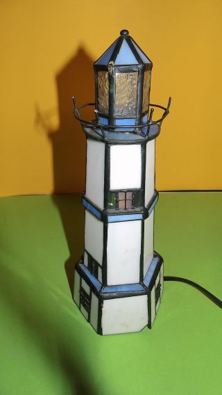 Tiffany Leuchtturm Maritim Nordsee Ostsee Meer Seefahrt Tisch - Lampe Bastler Bild