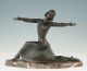 Französische Art Deco Skulptur 1930 Tänzerin Figur Dancer Sculpture Statue 1920-1949, Art Déco Bild 11