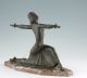 Französische Art Deco Skulptur 1930 Tänzerin Figur Dancer Sculpture Statue 1920-1949, Art Déco Bild 8