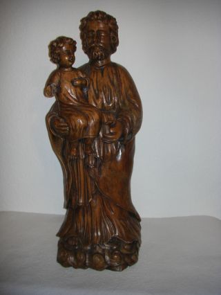 Heiligenfigur Mit Kind,  Holzskulptur Bild