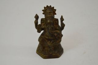 Antike Bronze - Figur,  Skulptur,  Ganesha Mit Sonnenscheibe,  Indien Um 1850 - 70 Bild