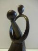 Kubistische Designer Skulptur Liebespaar Zweisamkeit Paar Bronze Patiniert Figur 1950-1999 Bild 1