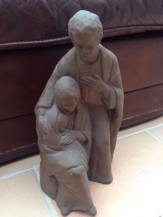 Helmut Bourger Heilige Familie Skulptur Handsigniert Krippe Top Bild