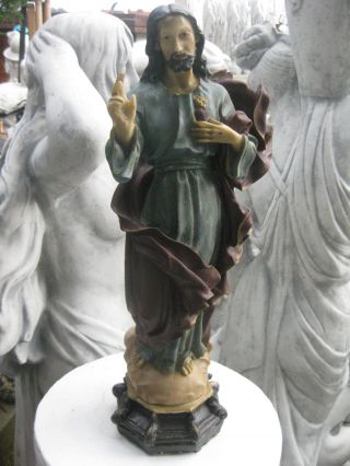 Jesus Christus 42 Cm Handbemalt Heiligenfigur Dachbodenfund Statue Figur Bild