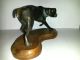 Bronze Figur Hund Holzsockel Ab 2000 Bild 1