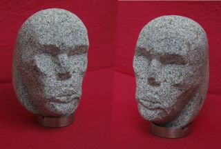 Anatol Herzfeld Steinplastik Weißer Granit Kopf Der Boxer Handsigniert Selten Bild