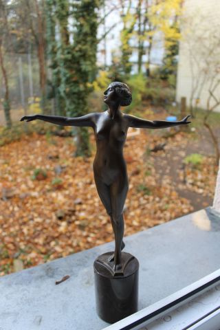 Art Deco,  Bronze Skulptur,  ästhetische,  Nackte Frau Bild
