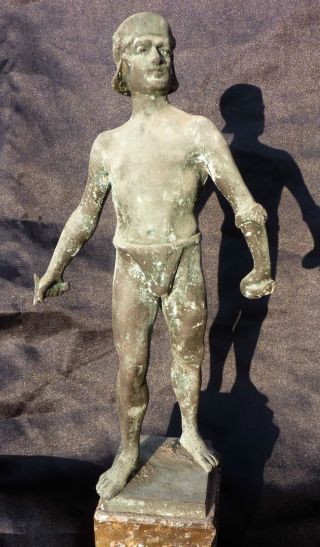 Antike Bronzefigur Bronze Gladiator Krieger Signiert H.  Keck Dachbodenfund Bild