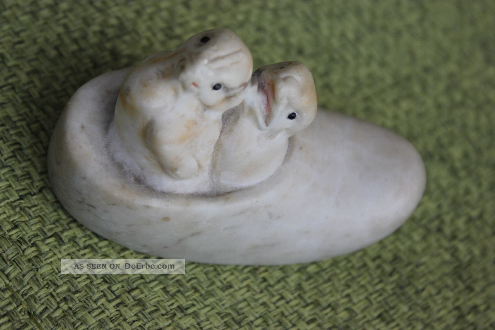 Jugendstil Alabaster - Skulptur 2 Küken Im Schuh Kochendörfer München Medaille 1900-1949 Bild
