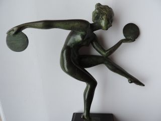 Le Verrier French Art Deco Bronze Statue Figur Sculpture Derenne / Le Faguays Bild