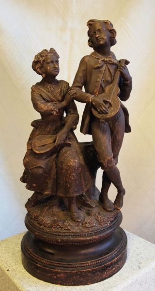 Skulptur,  Figur Paar Von Utzschneider & Co 33 Cm Sehr Dekorativ Aus Keramik Bild