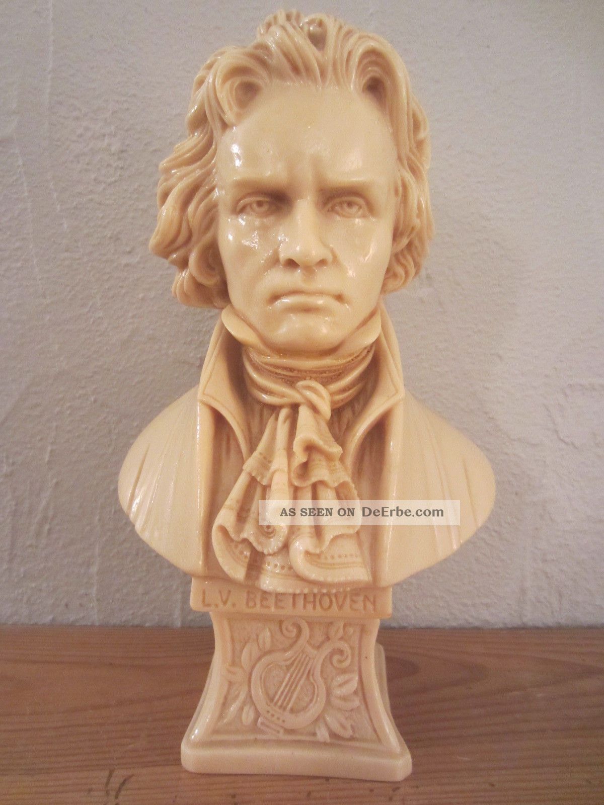 Isideco Beethoven Büste - Weiße Deko-Büste Des Berühmten Komponisten (24x15x11,8cm)