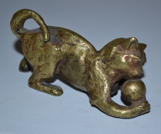 WunderschÖne Grosse Wiener Bronze Katze Mit Ball Um 1900 / Austria / Cat Figur Bild