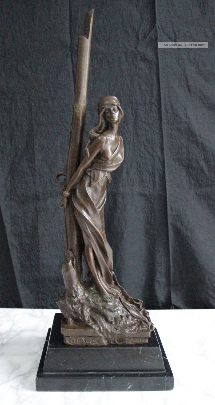 Bronze Skulptur - L ' Otage Von Emmanuel Villanis Handarbeit 1950-1999 Bild