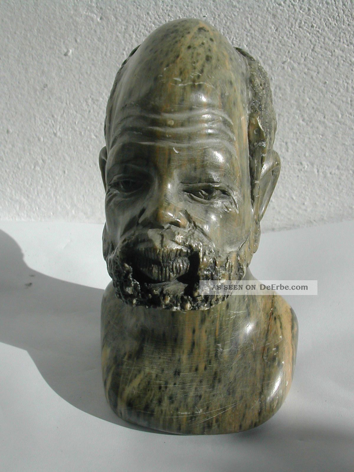 Schwerer Alter Stein / Marmor Skulptur Kopf / Männerkopf 1950-1999 Bild
