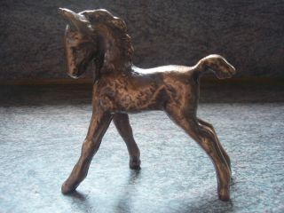 Bronze Figur Skulptur Figur Liebenswürdiges Fohlen Künstlerarbeit Höhe 13 Cm Bild