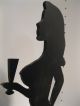 Figur Mädchen Frau Mit Sektglas Silouette Aus Stahlplatte 56cm Hoch 1960-1969 Bild 1