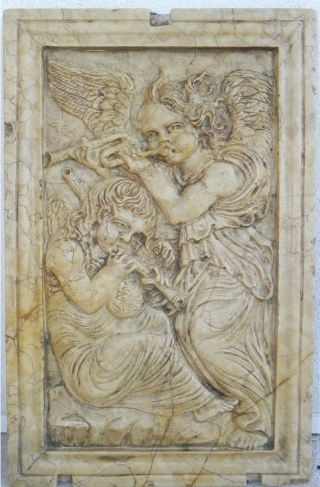 Marmor Relief Mit Musizirenden Engeln Bild