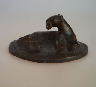 Löhner 100 Jahre Sächsischer Kunstverein Liegender Panther Bronze Skulptur 1928 Bild