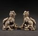 Sammeln Alte 2 X Lion Get Rich Skulpturen,  Tibet Silber,  China Selten Asiatika: China Bild 2