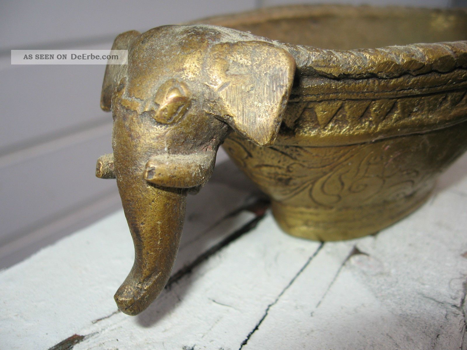 Alte Schale Mit Elefantenkopf Bronze? Messing? Rotguss? Elefant Elephant Rar 1900-1949 Bild