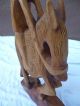 Geschnitzte Holzfigur Mexicaner Auf Esel Handarbeit 1950-1999 Bild 2