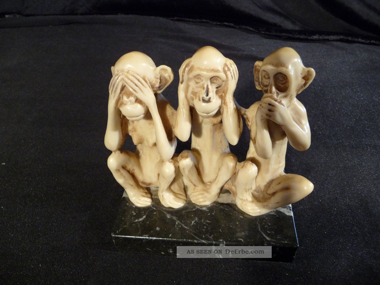 3 Weise Affen,  Nicht Sprechen,  Nicht Sehen,  Nicht Hören,  Art Deco 1900-1949 Bild