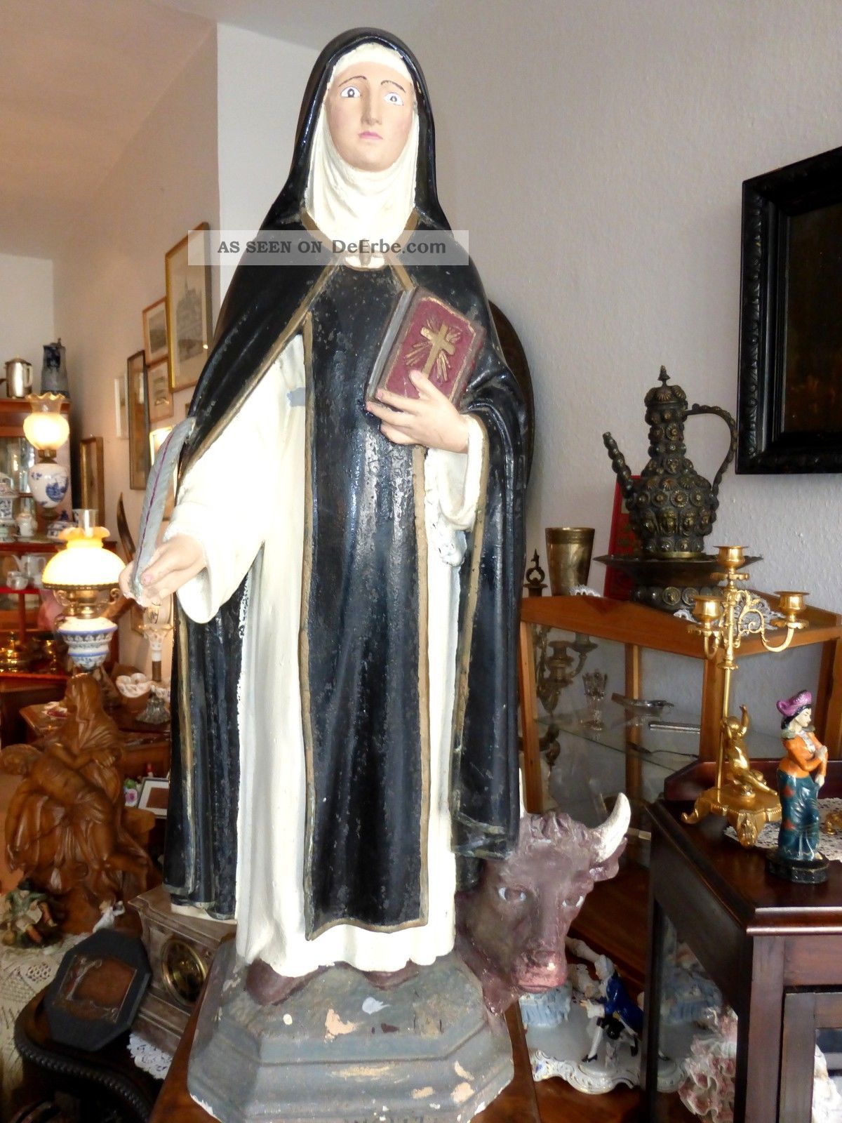 Uralte Heiligen Figur Stuck Gips Figur 