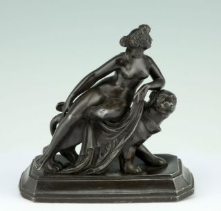 J.  H.  Dannecker Ariadne & Panther Skulptur Figur Zinkguss 1890 Skulpture Statue Bild