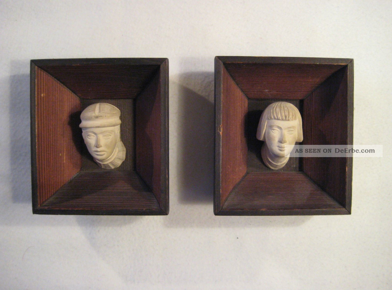 Frauenkopf Und Männerkopf Aus Dem Wawel (?) Ungewöhnliche Miniaturen 1950-1999 Bild