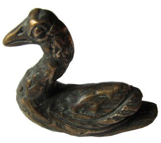 Bronzeplastik Figur Skulptur Schwan Schwimmend Bronze Sculpture Swan Floating Bild