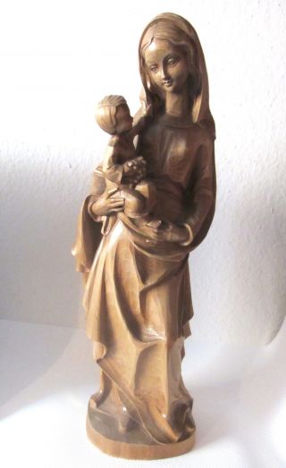 Große Originale Holzschnitzerei Aus Tirol 53cm Maria Mit Kind Skulptur Holzfigur Bild