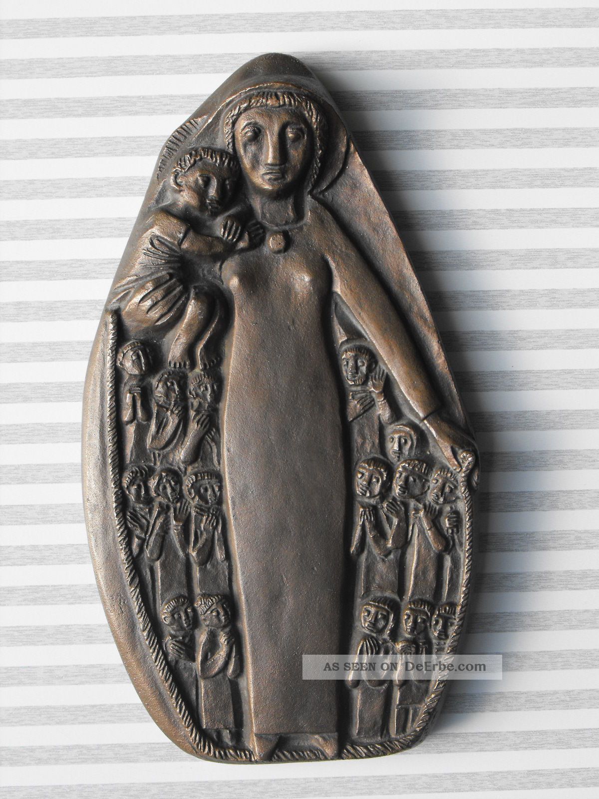 Bronzerelief,  Sakral,  18 Personen Ca.  1,  1 Kg Schwer 1900-1949 Bild