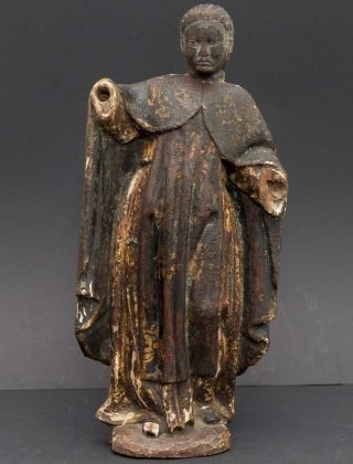 Antike,  Spätbarocke Holzfigur Heiligenfigur,  Altar - /tempel - Figur Originalfassung Bild