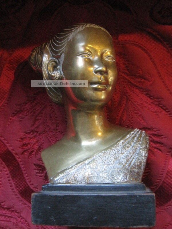 Geishabüste Kaltbemalte Bronze Graviert Sig.  Und Gemerkt Um 1880 - 90 Rrrrrr Asiatika: Japan Bild