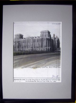 Christo Wrapped Reichstag Handsigniert,  26x20cm,  Rahmen,  Orig.  Signed,  Berlin Bild