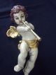 Holzgeschnitzter Putti,  Trompetenengel Um 1930 1900-1949 Bild 2