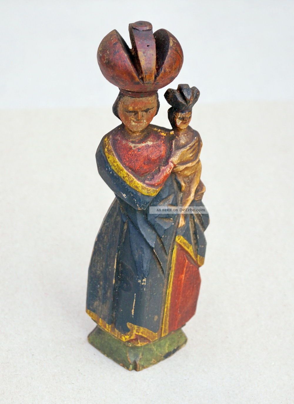 Böhmische Madonna - Pribram 19.  Jahrhundert - Holz Geschnitzt (3585) Skulpturen & Kruzifixe Bild