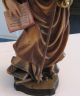 Religiöse Holzfigur - Heiliger Bernhard - Handgeschnitzt Größe 30 Cm 1950-1999 Bild 4