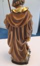 Religiöse Holzfigur - Heiliger Bernhard - Handgeschnitzt Größe 30 Cm 1950-1999 Bild 5