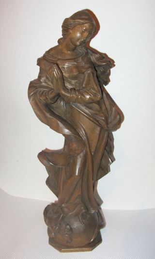 Orig.  Holzschnitzerei Holzfigur 49cm Madonna Maria Skulptur Engelfigur Bayern Bild